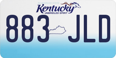 KY license plate 883JLD
