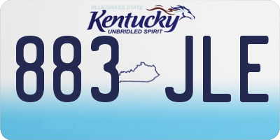 KY license plate 883JLE
