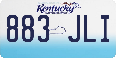 KY license plate 883JLI