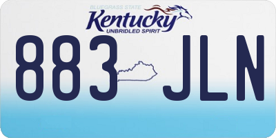 KY license plate 883JLN