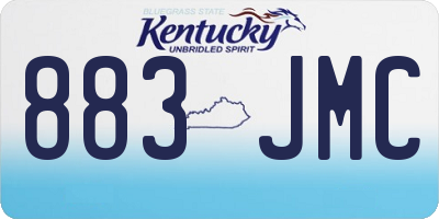KY license plate 883JMC