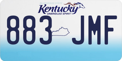 KY license plate 883JMF