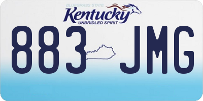 KY license plate 883JMG