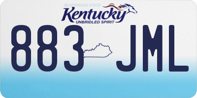 KY license plate 883JML