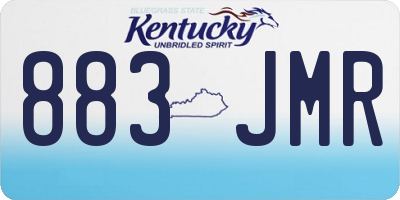 KY license plate 883JMR