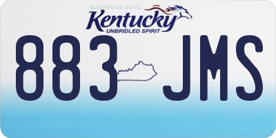 KY license plate 883JMS