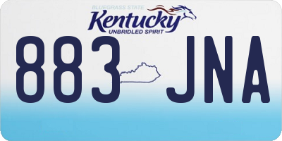 KY license plate 883JNA