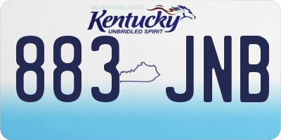 KY license plate 883JNB