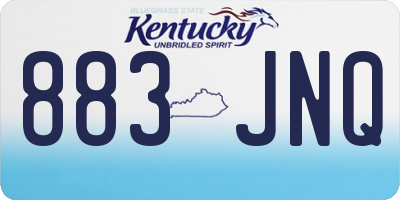 KY license plate 883JNQ