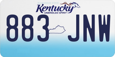 KY license plate 883JNW