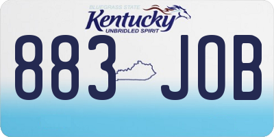 KY license plate 883JOB