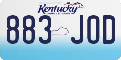 KY license plate 883JOD