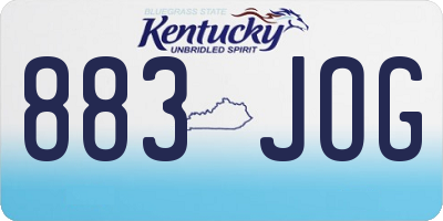 KY license plate 883JOG