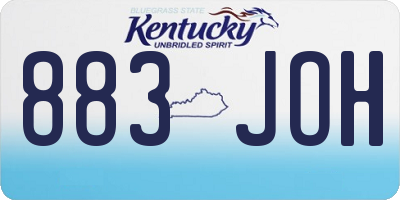 KY license plate 883JOH