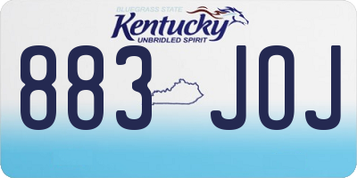 KY license plate 883JOJ