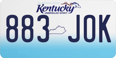 KY license plate 883JOK