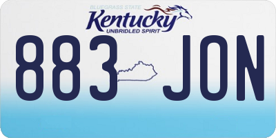KY license plate 883JON