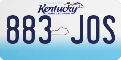 KY license plate 883JOS