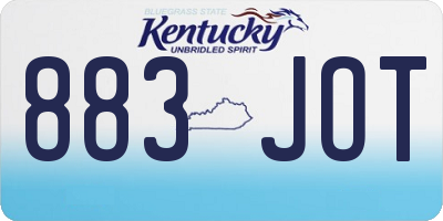 KY license plate 883JOT