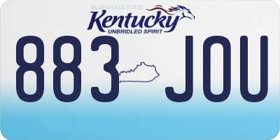 KY license plate 883JOU