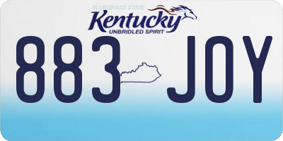 KY license plate 883JOY