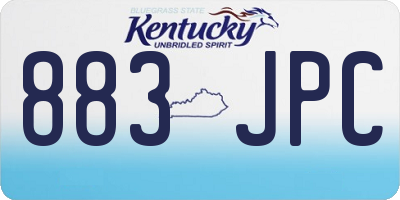 KY license plate 883JPC