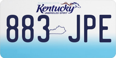 KY license plate 883JPE