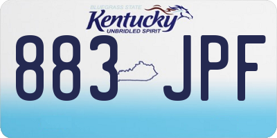 KY license plate 883JPF