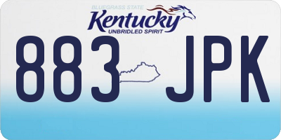 KY license plate 883JPK