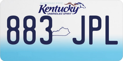 KY license plate 883JPL