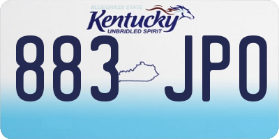 KY license plate 883JPO