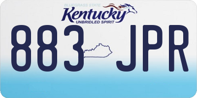 KY license plate 883JPR