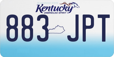 KY license plate 883JPT