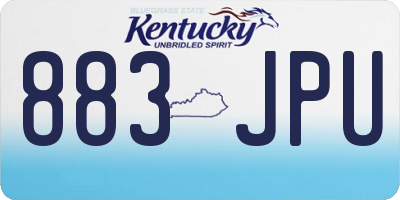 KY license plate 883JPU