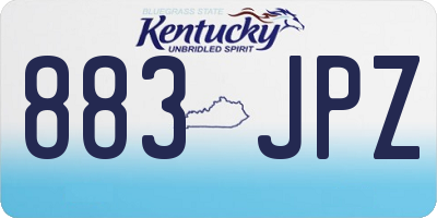 KY license plate 883JPZ