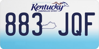 KY license plate 883JQF