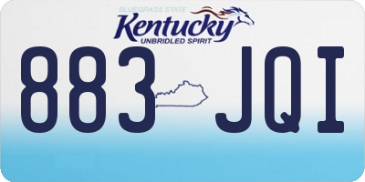 KY license plate 883JQI