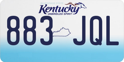 KY license plate 883JQL