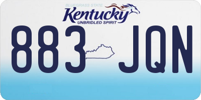 KY license plate 883JQN