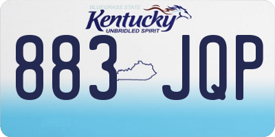 KY license plate 883JQP
