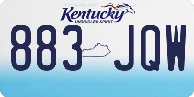 KY license plate 883JQW