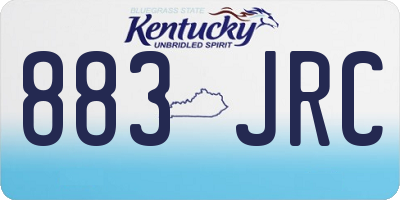 KY license plate 883JRC