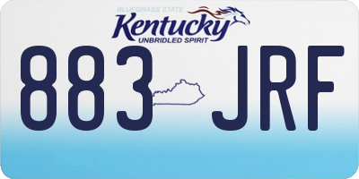 KY license plate 883JRF