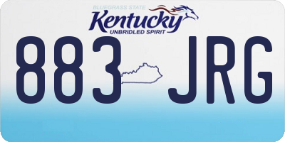 KY license plate 883JRG