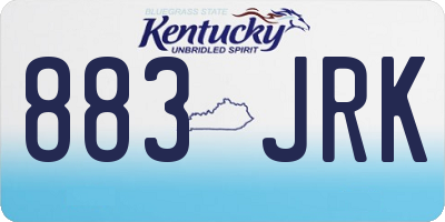 KY license plate 883JRK