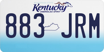 KY license plate 883JRM