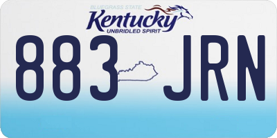 KY license plate 883JRN