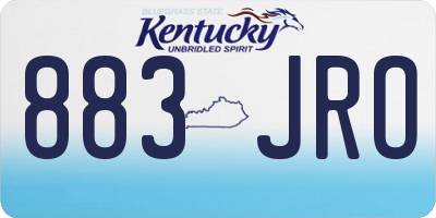KY license plate 883JRO
