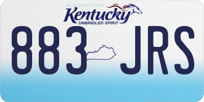 KY license plate 883JRS