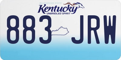 KY license plate 883JRW